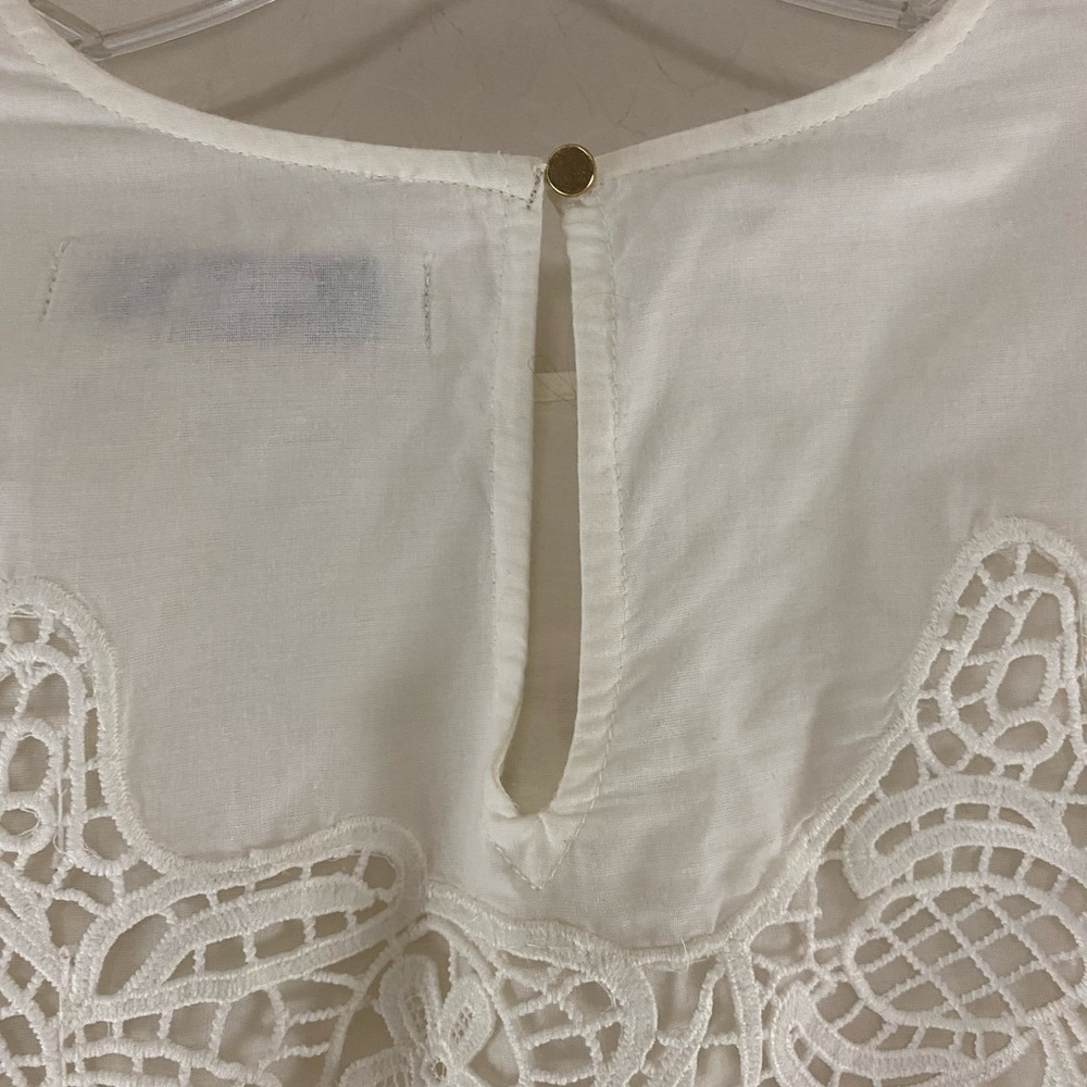Abercrombie & Fitch Crochet Boho Cream Off-White Long Sleeve Blouse Size M - Picture 4 of 7
